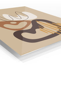 Earthy Abstract Flow premium metal wall art – angled view