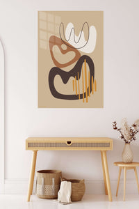 Earthy Abstract Flow metal wall art displayed in a contemporary living space