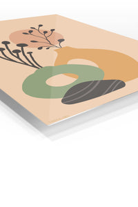 Earth Tone Botanical Vessels premium metal wall art – angled view