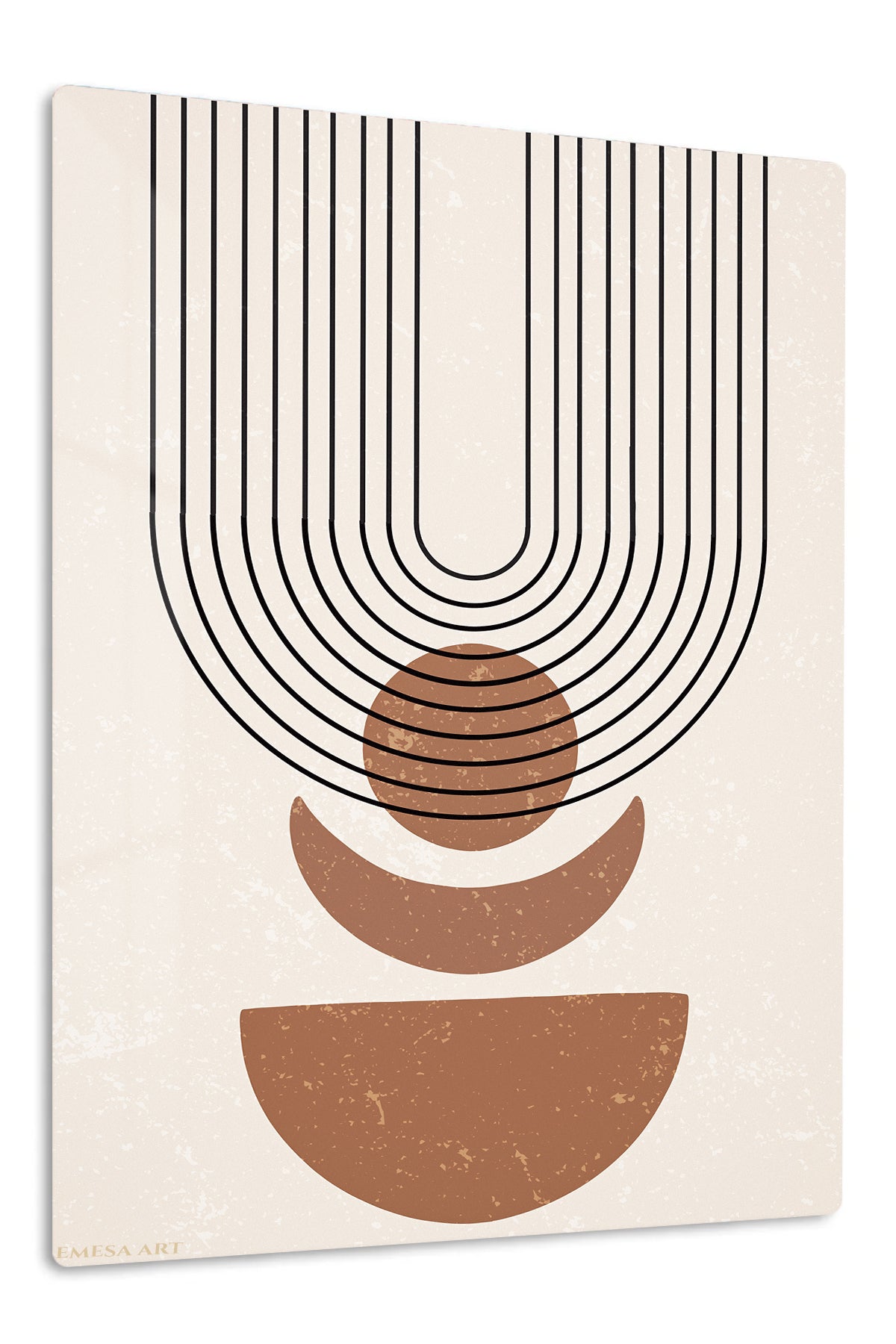 Terracotta Arc Balance premium metal wall art – front view