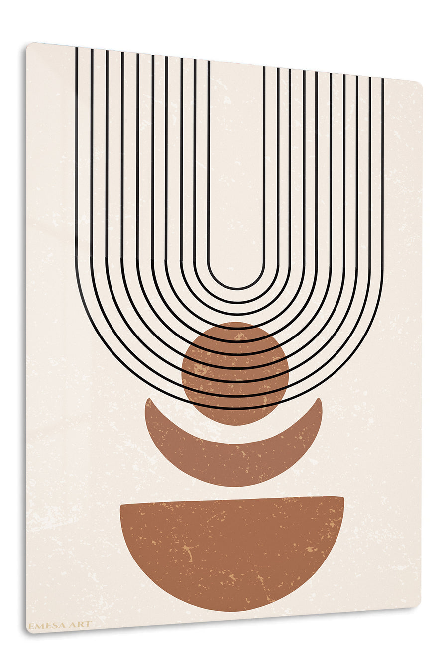 Terracotta Arc Balance premium metal wall art – front view