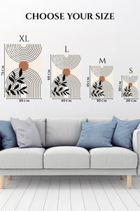 EMESA metal wall art size comparison guide for Terracotta Sun and Botanical Arches