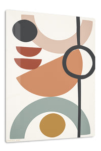 Earthy Geometric Balance premium metal wall art – front view
