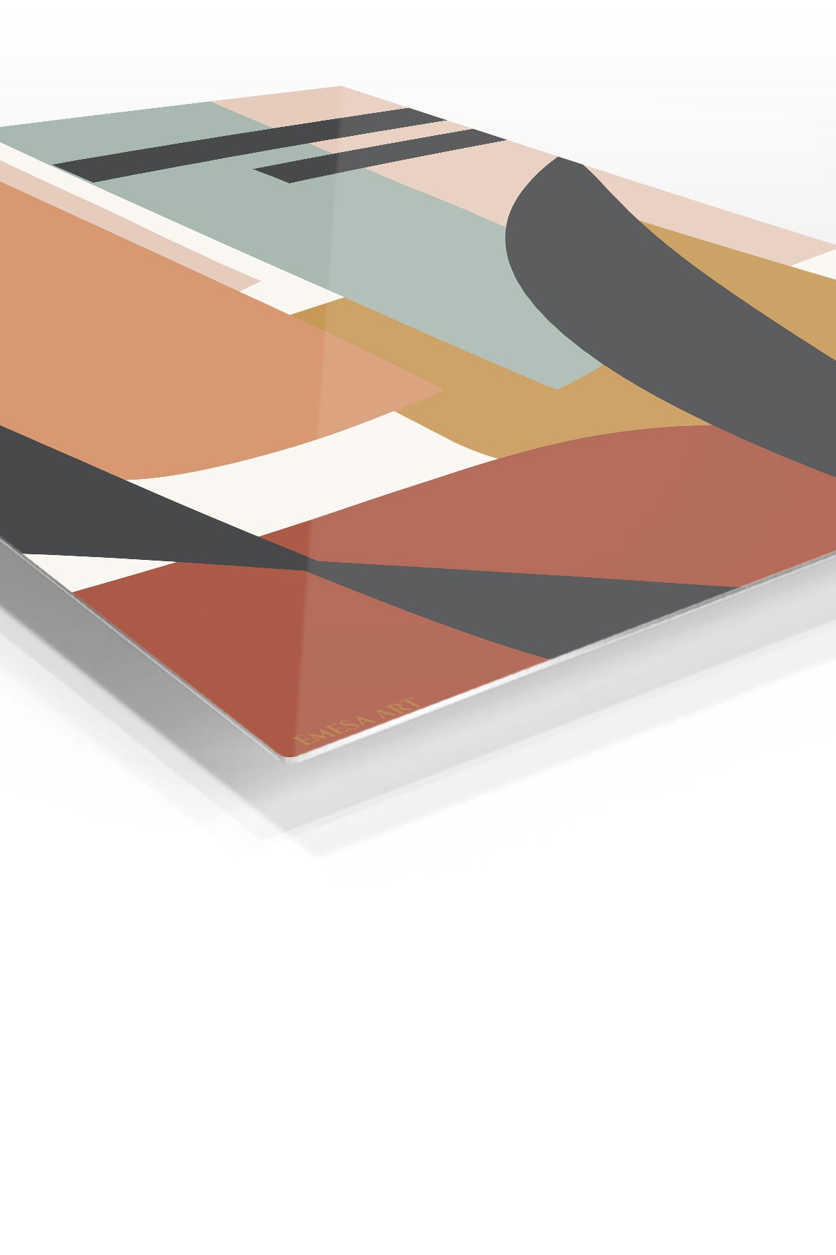Earth Tone Abstract Arches premium metal wall art – angled view