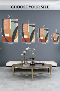 EMESA metal wall art size comparison guide for Earth Tone Abstract Arches