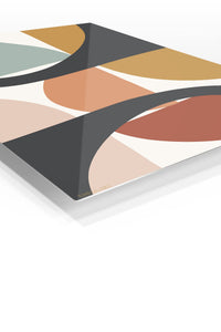 Earthtone Arc Composition premium metal wall art – angled view
