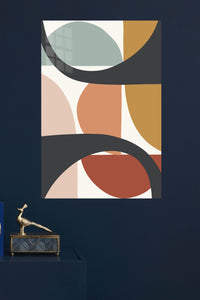 Earthtone Arc Composition metal wall art displayed in a modern interior