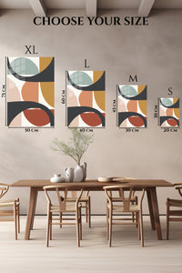 EMESA metal wall art size comparison guide for Earthtone Arc Composition