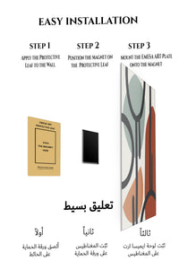 Magnetic mounting installation guide for Earth Tone Linework metal wall art