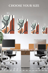 EMESA metal wall art size comparison guide for Earth Tone Linework
