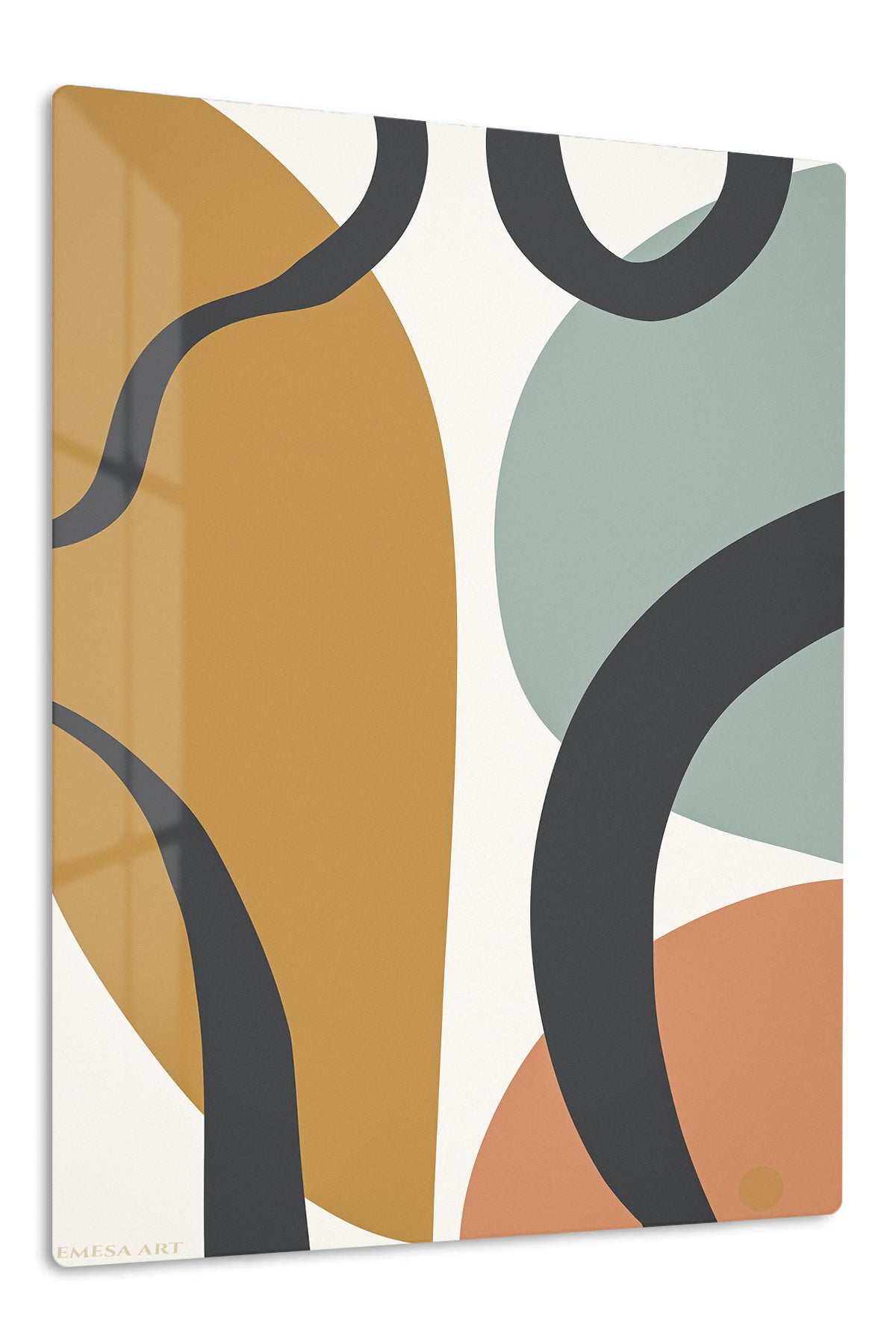 Earthtone Ribbon Arches premium metal wall art – front view