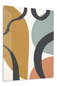 Earthtone Ribbon Arches premium metal wall art – front view