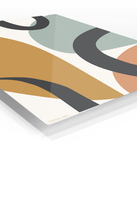 Earthtone Ribbon Arches premium metal wall art – angled view