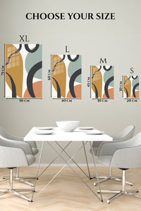 EMESA metal wall art size comparison guide for Earthtone Ribbon Arches