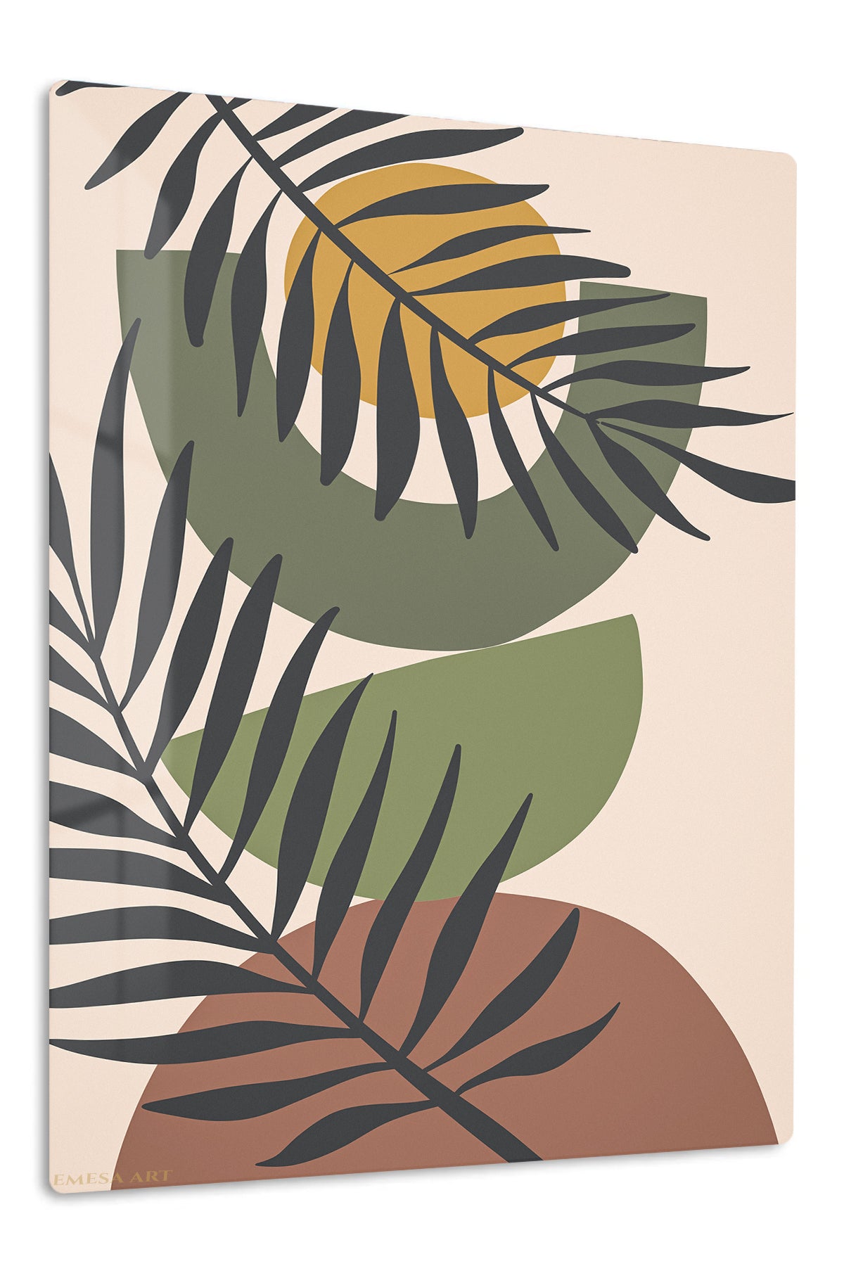 Sunlit Botanical Arches premium metal wall art – front view