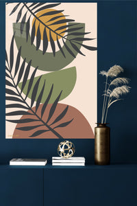 Sunlit Botanical Arches metal wall art displayed in a modern interior
