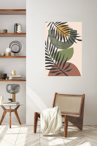 Sunlit Botanical Arches metal wall art displayed in a contemporary living space