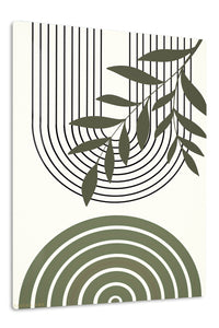 Olive Branch and Arch Forms premium metal wall art – front view