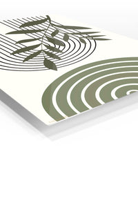 Olive Branch and Arch Forms premium metal wall art – angled view