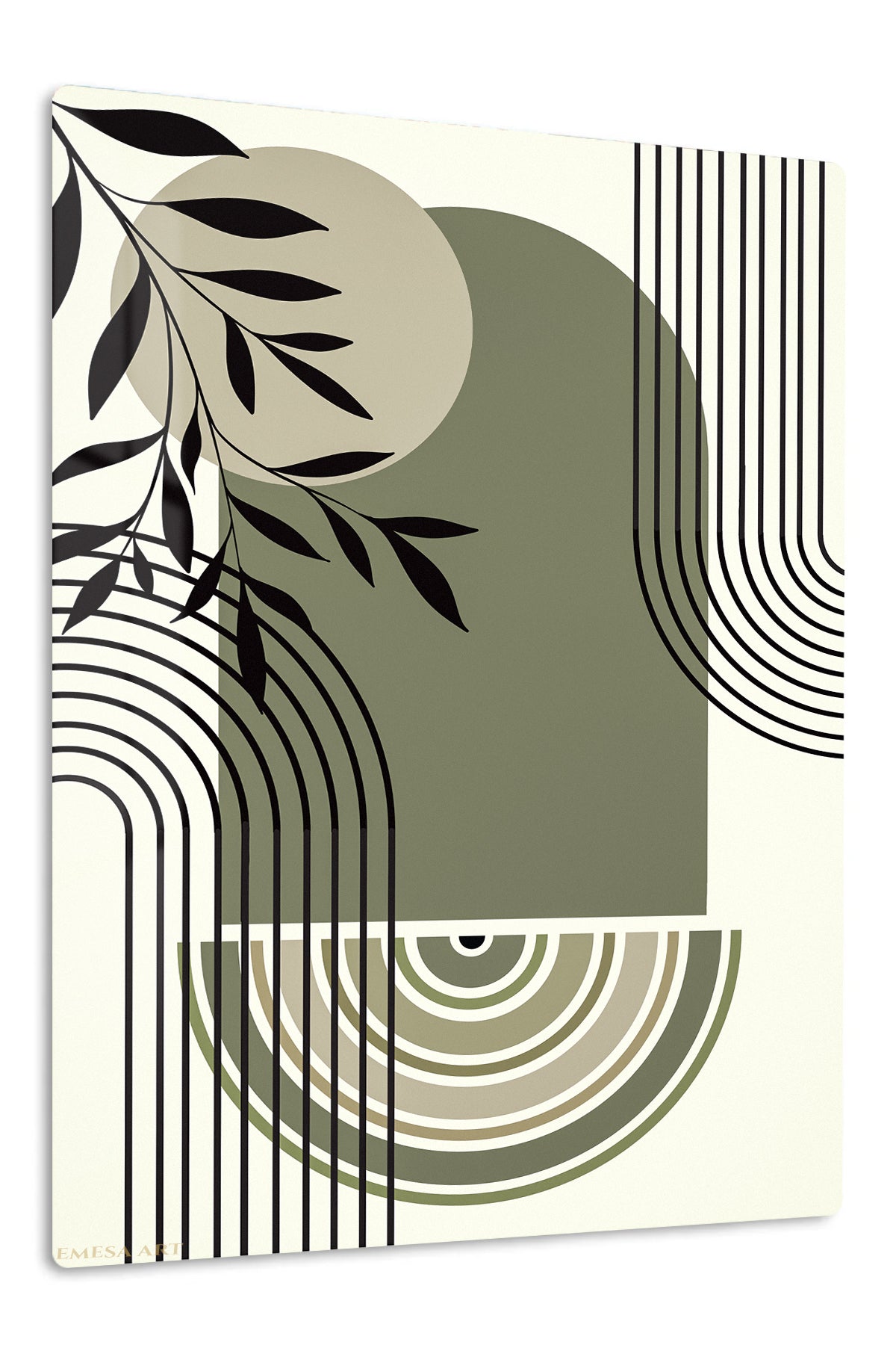 Olive Branch Archways premium metal wall art – front view