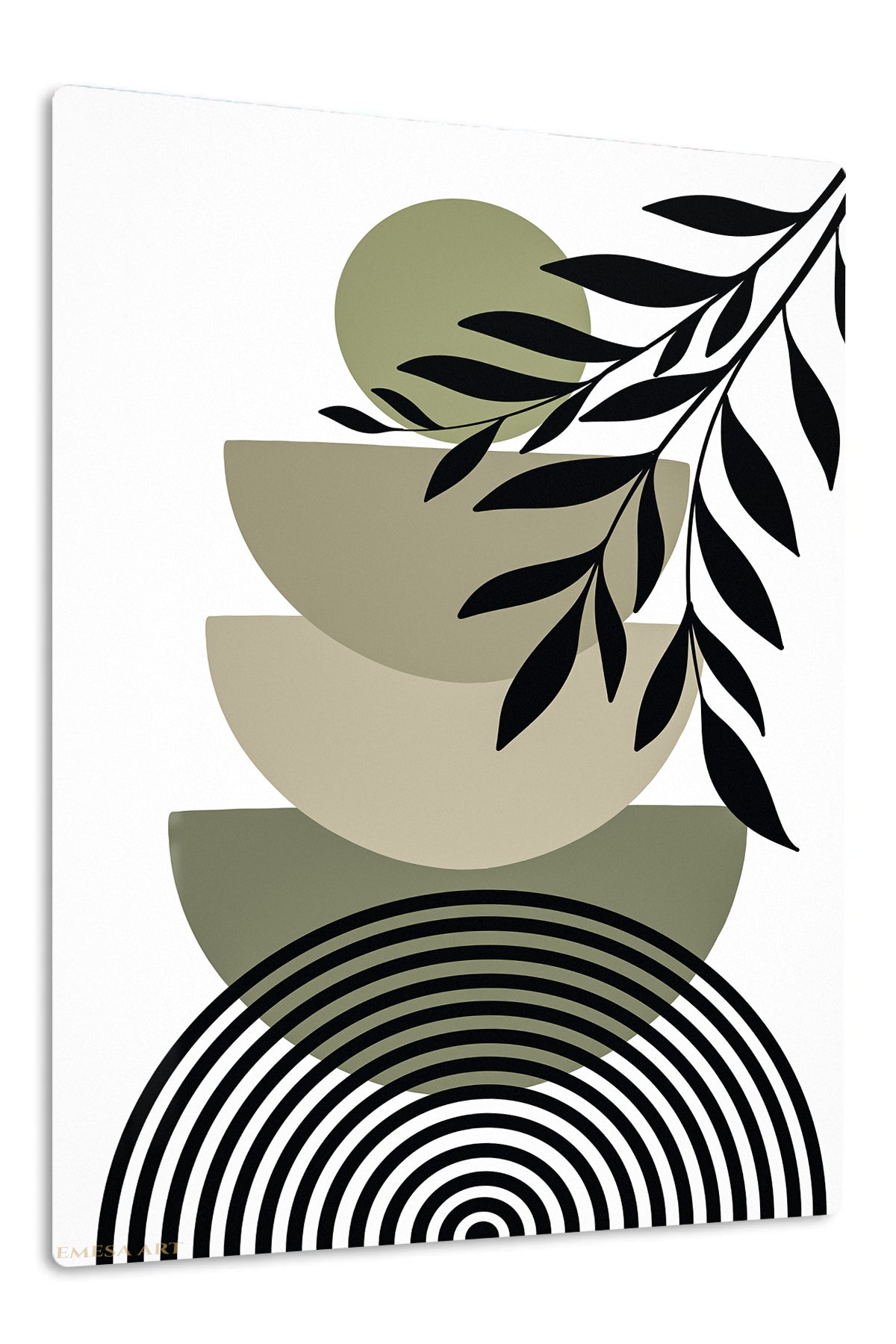 Olive Branch and Arches premium metal wall art – front view