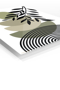 Olive Branch and Arches premium metal wall art – angled view