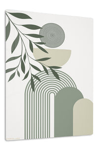 Olive Leaves and Arched Forms premium metal wall art – front view