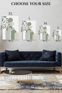 EMESA metal wall art size comparison guide for Olive Leaves and Arched Forms