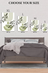 EMESA metal wall art size comparison guide for Olive Leaves and Geometric Arches