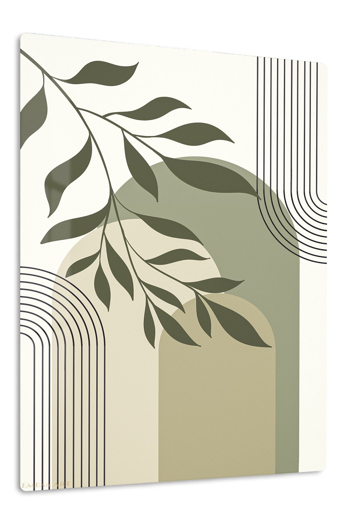 Olive Branch Archways premium metal wall art – front view
