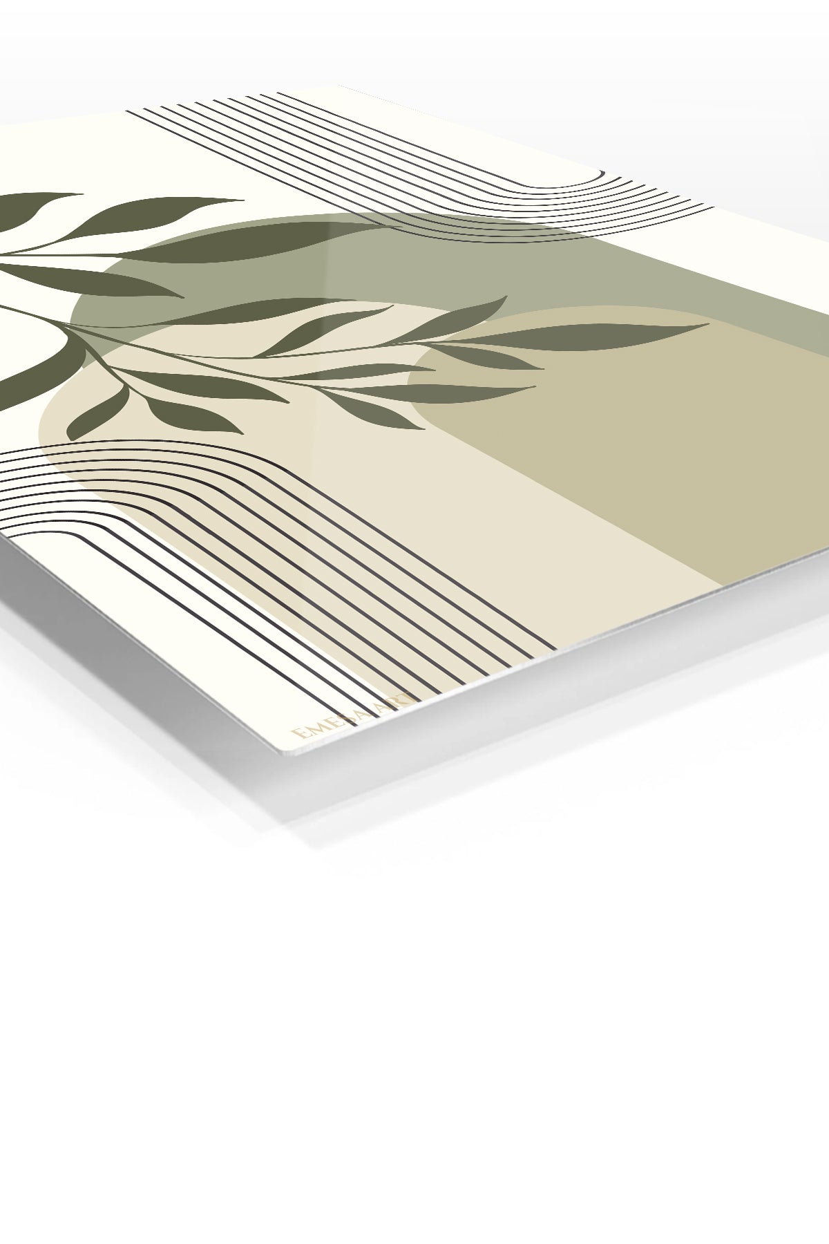 Olive Branch Archways premium metal wall art – angled view