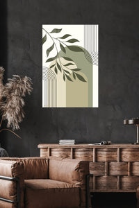 Olive Branch Archways metal wall art displayed in a modern interior