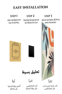 Magnetic mounting installation guide for Abstract Botanical Harmony metal wall art