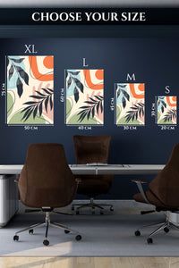 EMESA metal wall art size comparison guide for Abstract Botanical Harmony