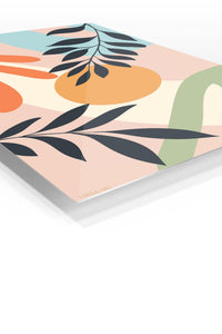 Sunlit Botanical Shapes premium metal wall art – angled view