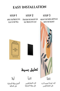 Magnetic mounting installation guide for Sunlit Botanical Shapes metal wall art