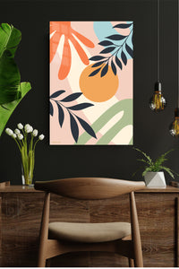 Sunlit Botanical Shapes metal wall art displayed in a modern interior