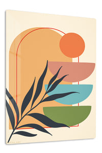 Terracotta Botanical Balance premium metal wall art – front view