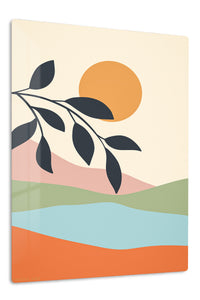 Sunlit Botanical Hills premium metal wall art – front view