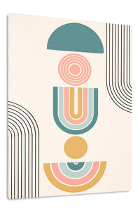 Pastel Geometric Balance premium metal wall art – front view