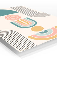 Pastel Geometric Balance premium metal wall art – angled view