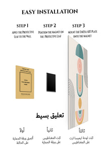 Magnetic mounting installation guide for Pastel Geometric Balance metal wall art