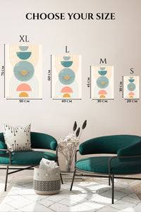 EMESA metal wall art size comparison guide for Stacked Arches and Sunbursts