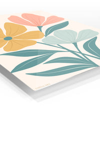 Pastel Wildflower Duo premium metal wall art – angled view