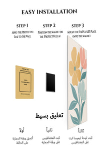 Magnetic mounting installation guide for Pastel Wildflower Duo metal wall art
