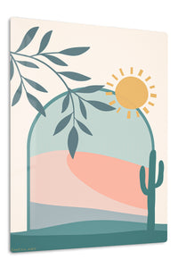 Desert Sun Arch premium metal wall art – front view