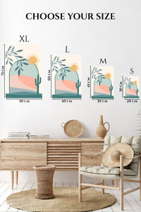 EMESA metal wall art size comparison guide for Desert Sun Arch