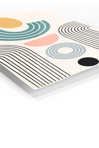 Pastel Arc Balance premium metal wall art – angled view