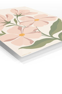 Blush Wildflower Garden premium metal wall art – angled view