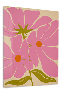 Pink Poppy Bloom premium metal wall art – front view